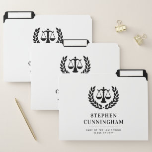 Personalized Modern Law School Graduation File Folder