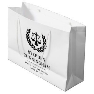 Personalized Modern Law School Graduation Large Gift Bag