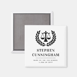 Personalized Modern Law School Graduation Magnet