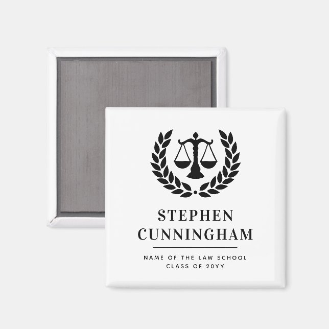 Personalized Modern Law School Graduation Magnet (Front/Back)