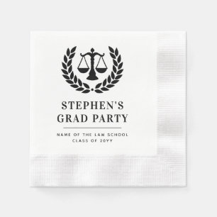Personalized Modern Law School Graduation Napkins