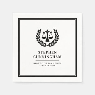 Personalized Modern Law School Graduation Napkins