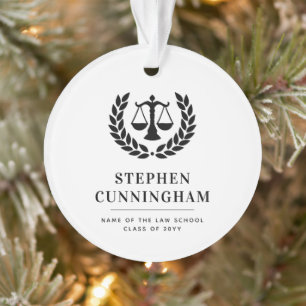 Personalized Modern Law School Graduation Ornament