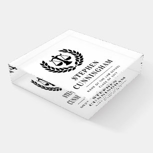 Personalized Modern Law School Graduation Paperweight