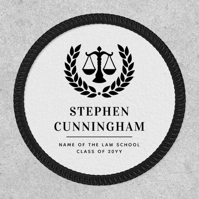Personalized Modern Law School Graduation Patch (Front)