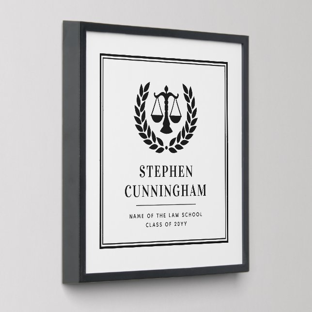 Personalized Modern Law School Graduation Peel And Stick Photo Tile (Angled)