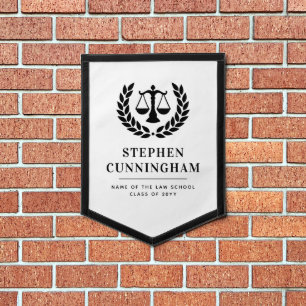 Personalized Modern Law School Graduation Pennant