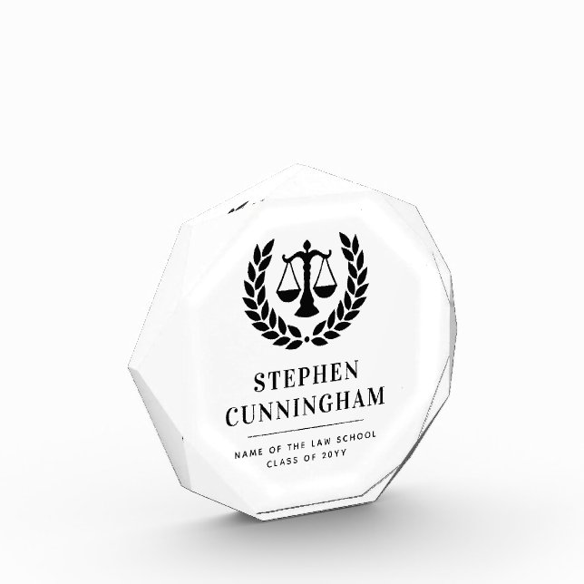 Personalized Modern Law School Graduation Photo Block (Left)