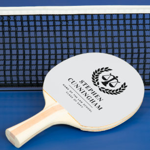 Personalized Modern Law School Graduation Ping Pong Paddle