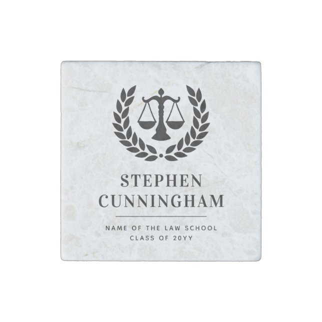 Personalized Modern Law School Graduation Stone Magnet (Front)