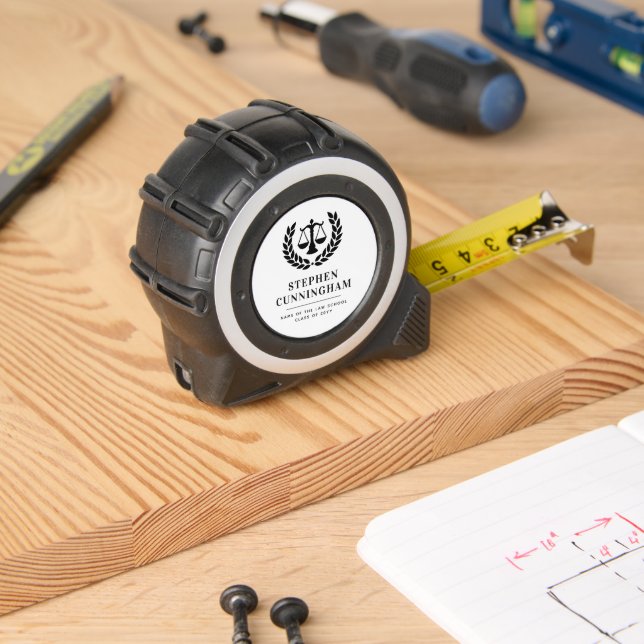 Personalized Modern Law School Graduation Tape Measure (Woodwork)