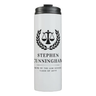 Personalized Modern Law School Graduation Thermal Tumbler