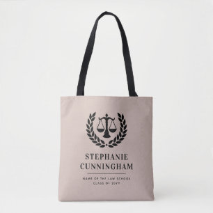 Personalized Modern Law School Graduation Tote Bag