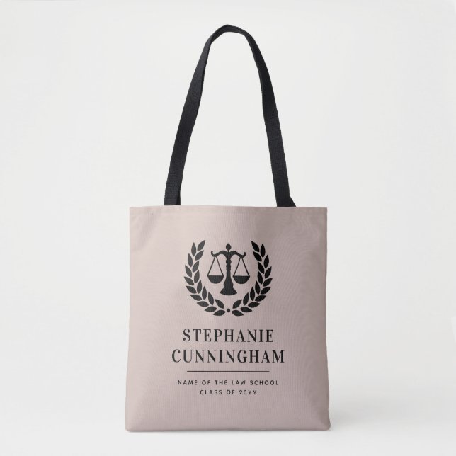 Personalized Modern Law School Graduation Tote Bag (Front)