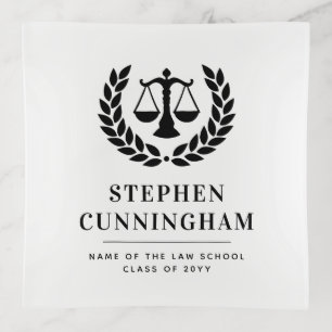 Personalized Modern Law School Graduation Trinket Tray