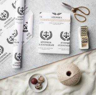 Personalized Modern Law School Graduation Wrapping Paper