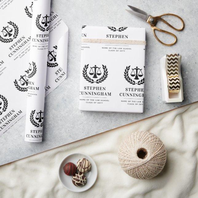 Personalized Modern Law School Graduation Wrapping Paper (Crafts)