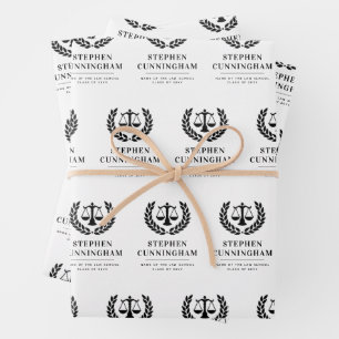 Personalized Modern Law School Graduation Wrapping Paper Sheets