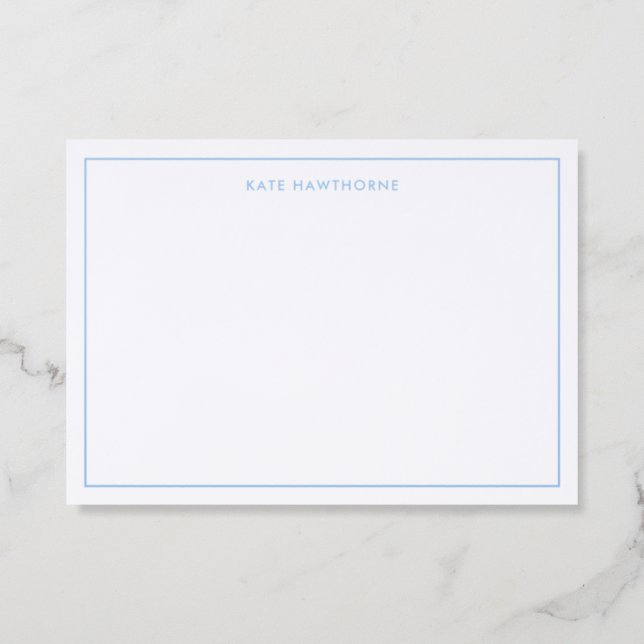 Personalized Modern Letterpress Note Card (Front)