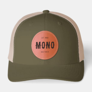 Personalized modern letters Black Leather Patch Hat