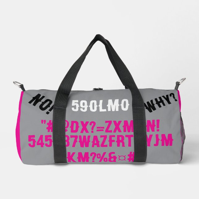 Personalized modern letters Teens Pink grey Duffle Bag (Front)