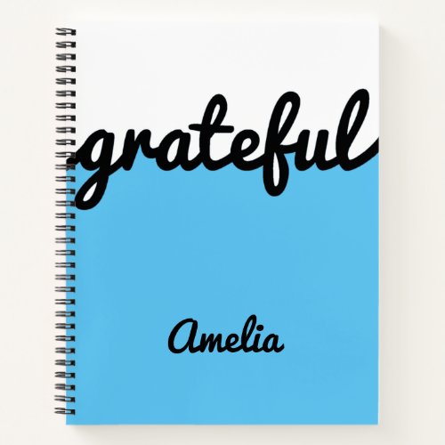 Personalized Modern Light Blue Black and White Notebook
