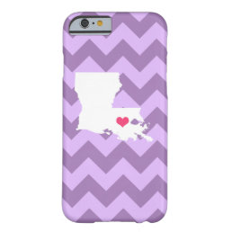 Personalized Modern Lilac Chevron Louisiana Heart Barely There iPhone 6 Case