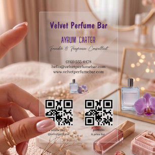 Personalized Modern Luxury Perfume Bar Clear Business Cards