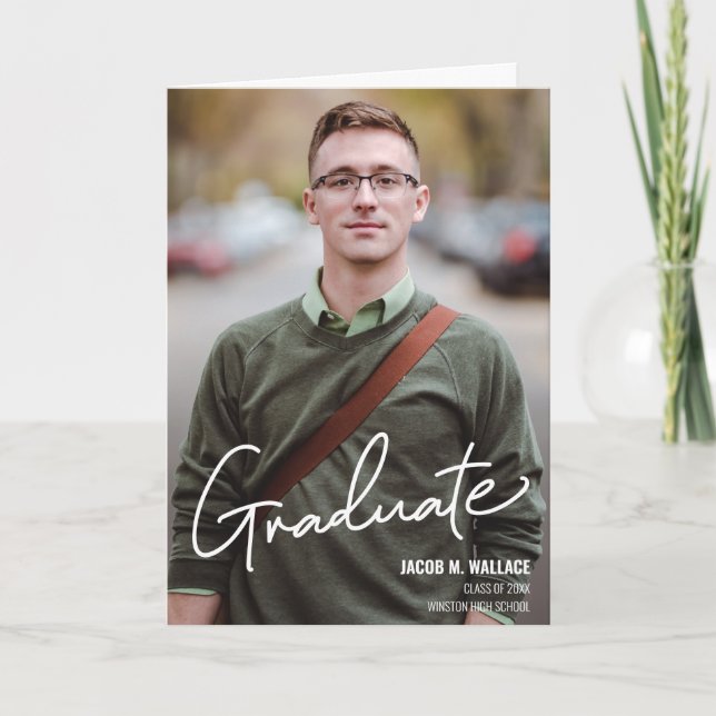 Personalized Modern Male Graduation Announcement F (Front)