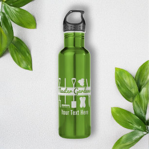 Personalized Modern Master Gardener Stainless Steel Water Bottle