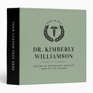 Personalized Modern Medical School Graduation 3 Ring Binder