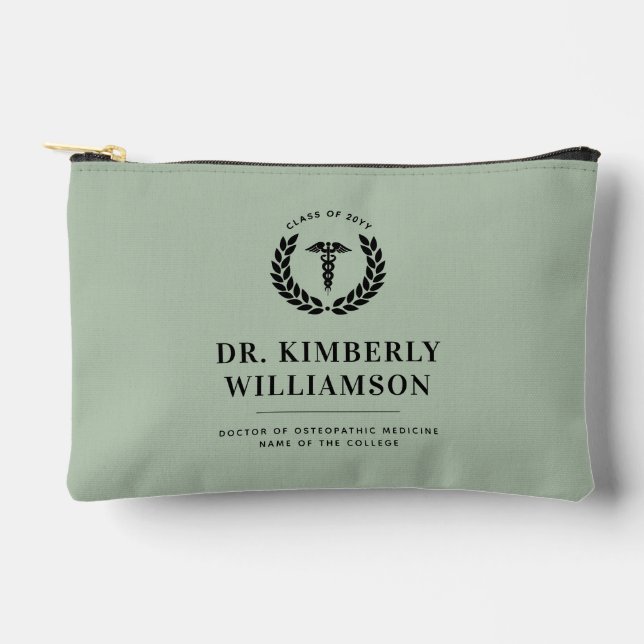 Personalized Modern Medical School Graduation Accessory Pouch (Front)