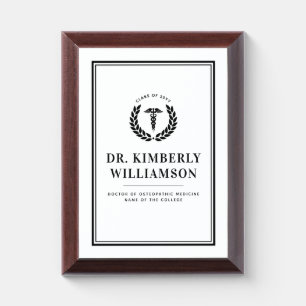 Personalized Modern Medical School Graduation Award Plaque