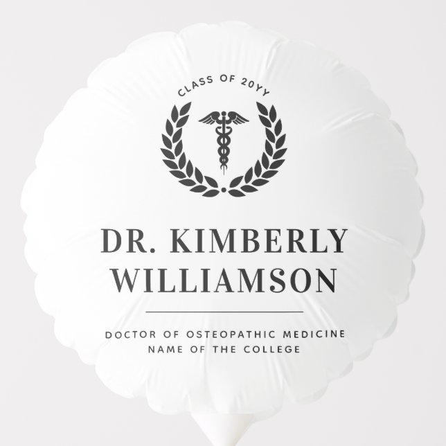 Personalized Modern Medical School Graduation Balloon (Front)
