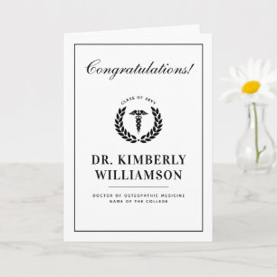 Personalized Modern Medical School Graduation Card