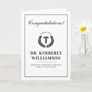 Personalized Modern Medical School Graduation Card