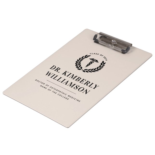 Personalized Modern Medical School Graduation Clipboard (Angled)
