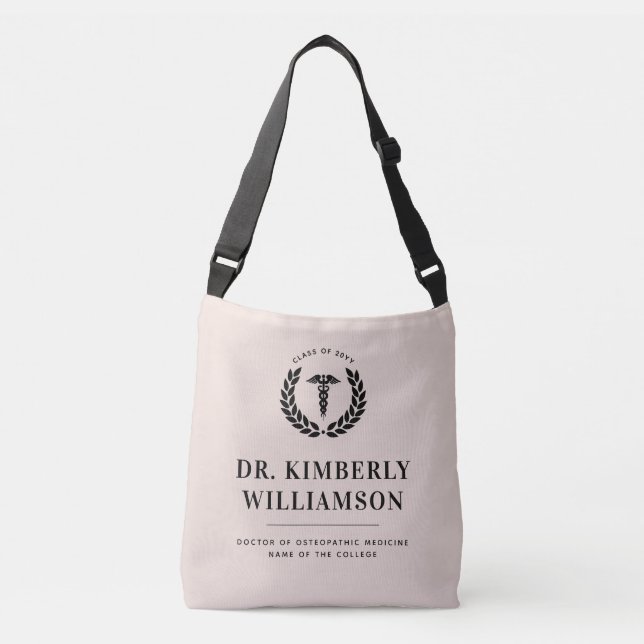 Personalized Modern Medical School Graduation Crossbody Bag (Front)