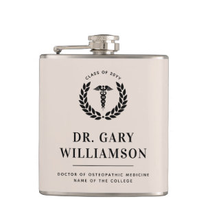 Personalized Modern Medical School Graduation Flask