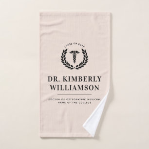 Personalized Modern Medical School Graduation Hand Towel