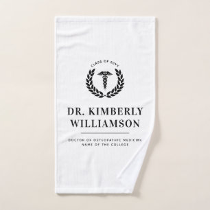 Personalized Modern Medical School Graduation Hand Towel
