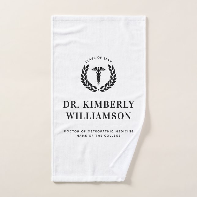 Personalized Modern Medical School Graduation Hand Towel (Hand Towel)