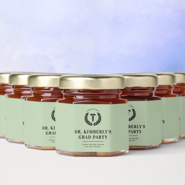Personalized Modern Medical School Graduation Honey Jar Favors (Multi)