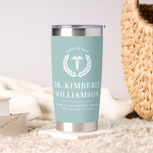 Personalized Modern Medical School Graduation Insulated Tumbler (Living Room)