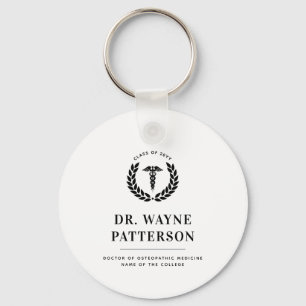Personalized Modern Medical School Graduation Keychain