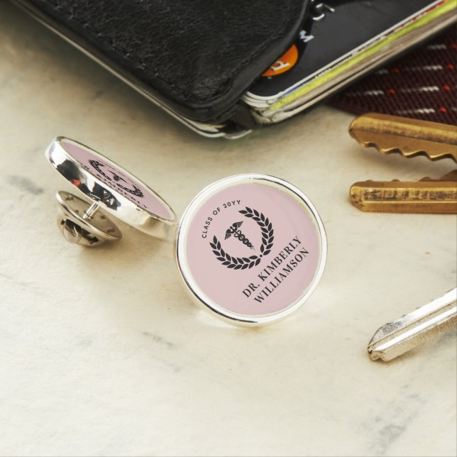 Personalized Modern Medical School Graduation Lapel Pin (In Situ)