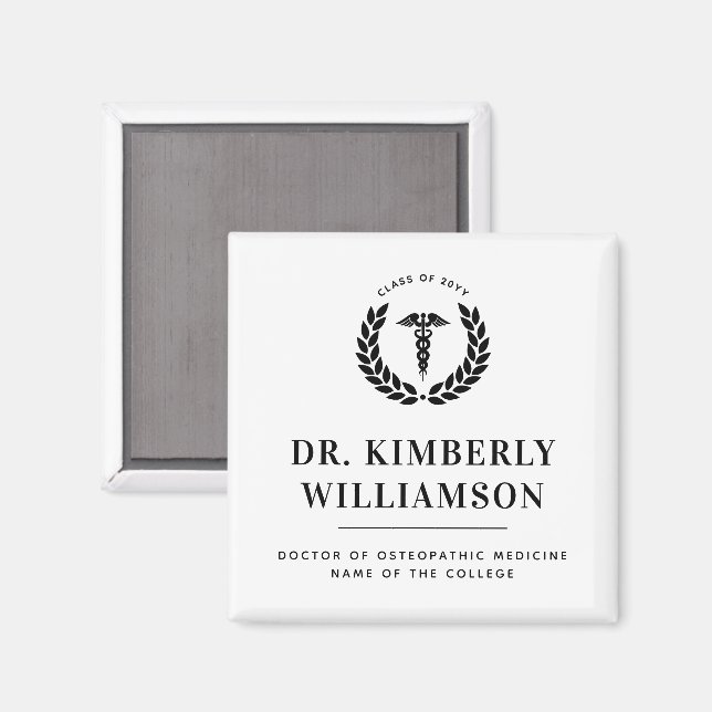 Personalized Modern Medical School Graduation Magnet (Front/Back)
