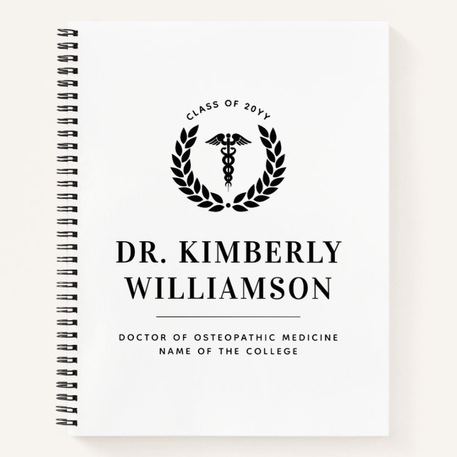 Personalized Modern Medical School Graduation Notebook (Front)