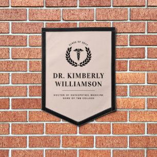 Personalized Modern Medical School Graduation Pennant