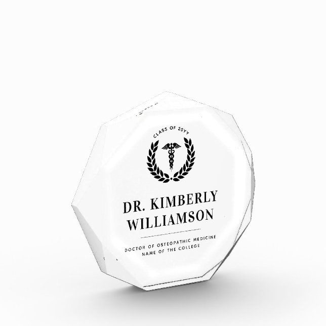 Personalized Modern Medical School Graduation Photo Block (Left)